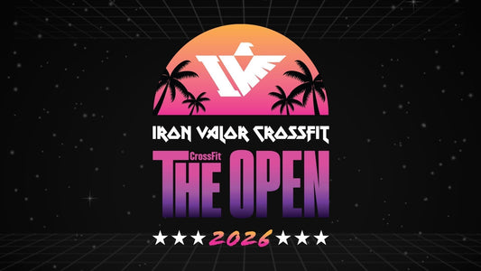 Iron Valor Open Logo with Sunset and Palm Trees Logo for The Ooen