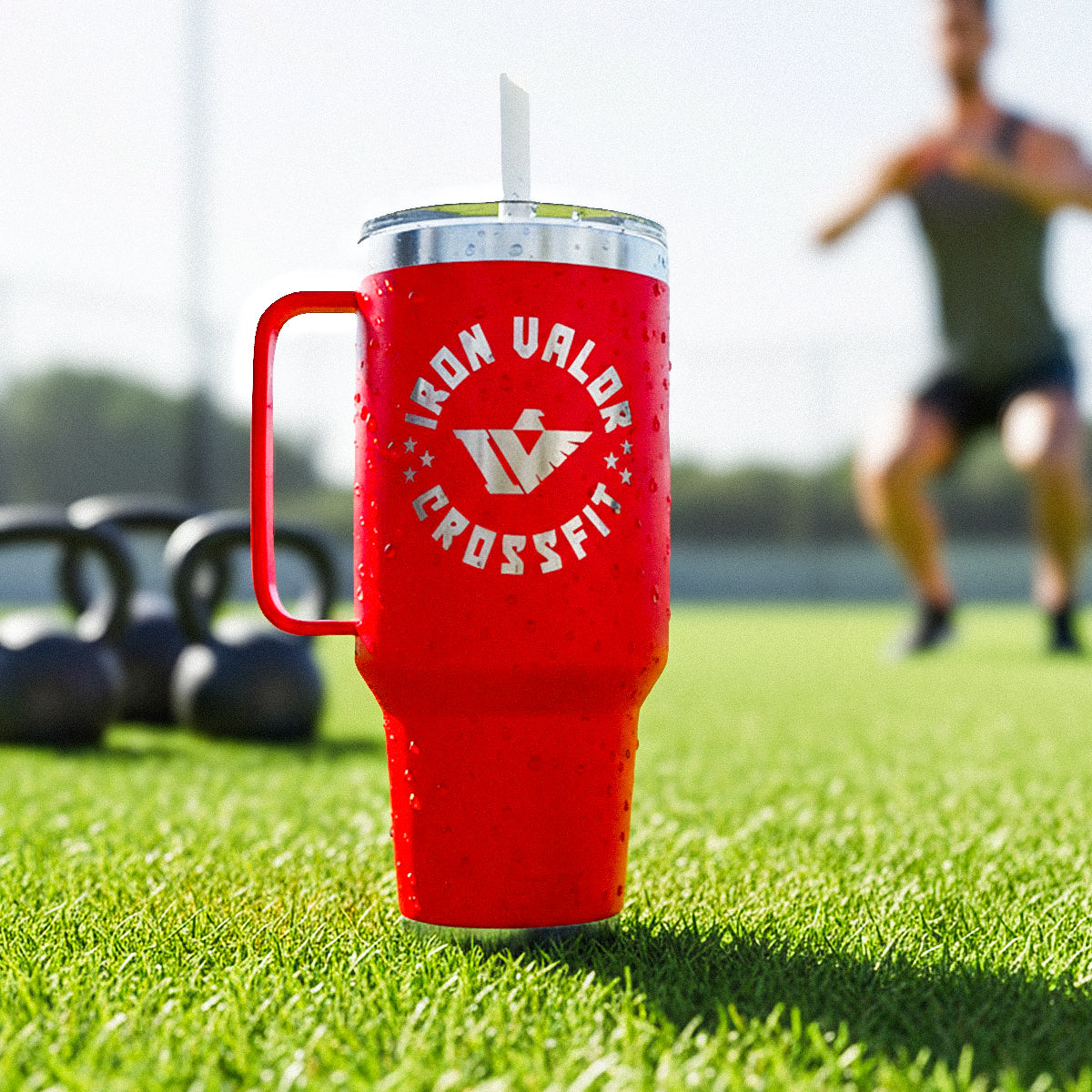 Iron Valor Red YETI 42 oz Straw Mug